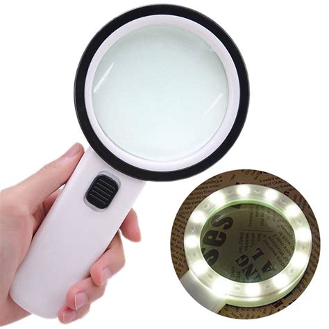 portable magnifying glass with light|More.